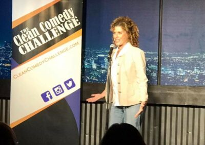 Leslie Norris Townsend performing at The Clean Comedy Challenge