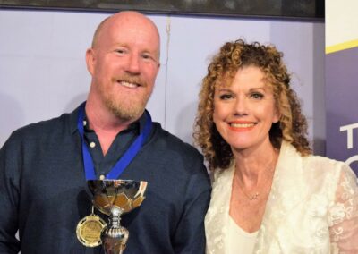 Leslie Norris Townsend with Roscoe Nash, Winner of The Clean Comedy Challenge 2022